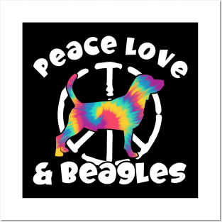 Peace Love & Beagles Tie Dye Posters and Art